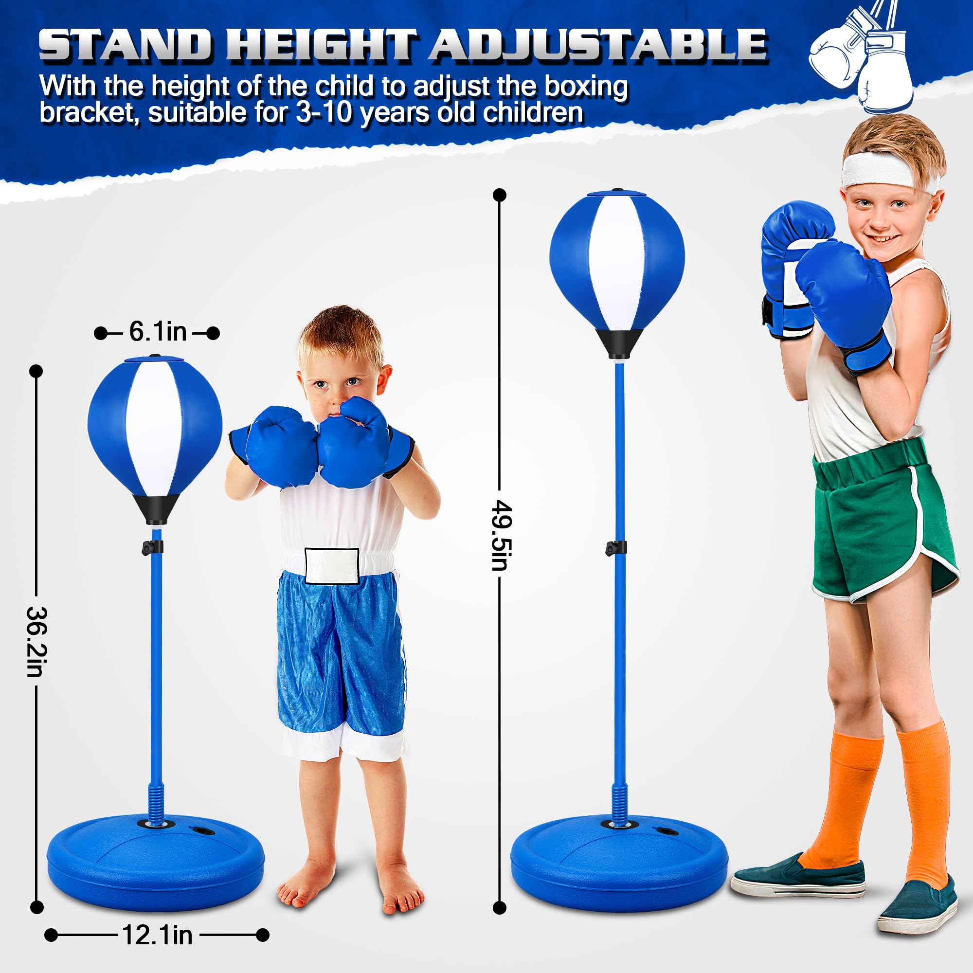 Natggz punching bag height-adjustable stand grows with children for years of active fun.
