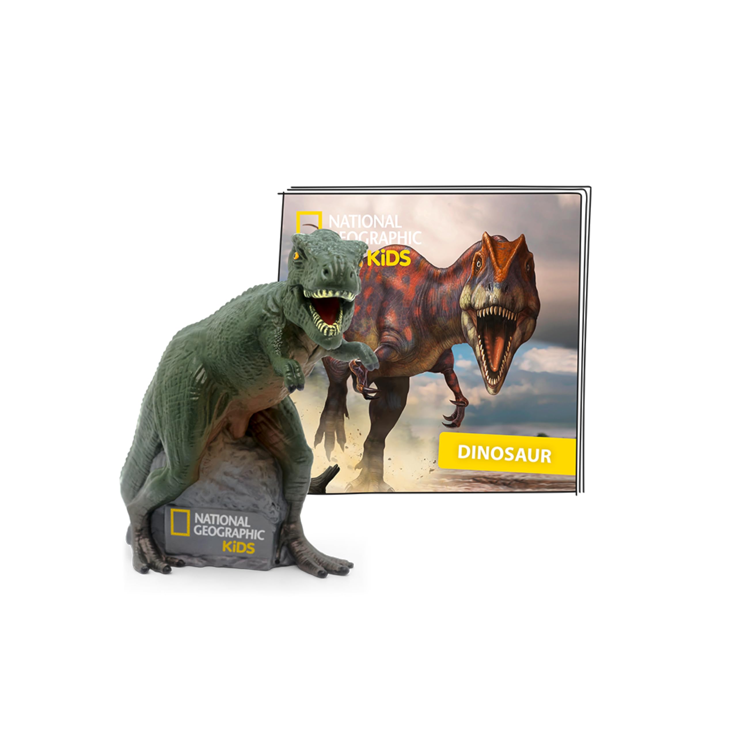 National Geographic Dinosaur Audio Play cover with Tonies inviting kids to explore prehistoric worlds.