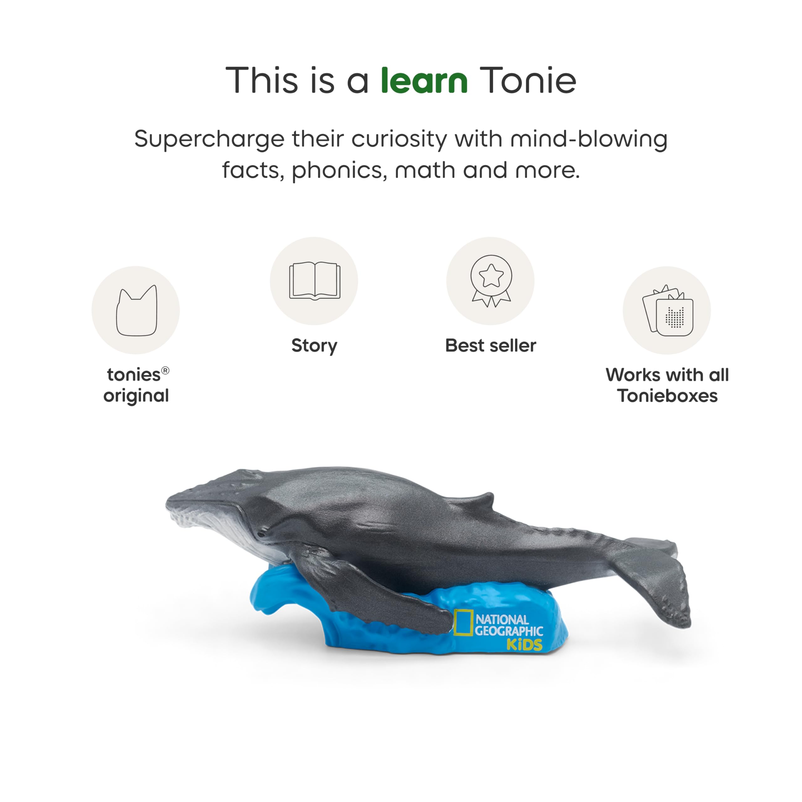 National Geographic Kids Whale Tonies diet visuals convey feeding behavior in play.