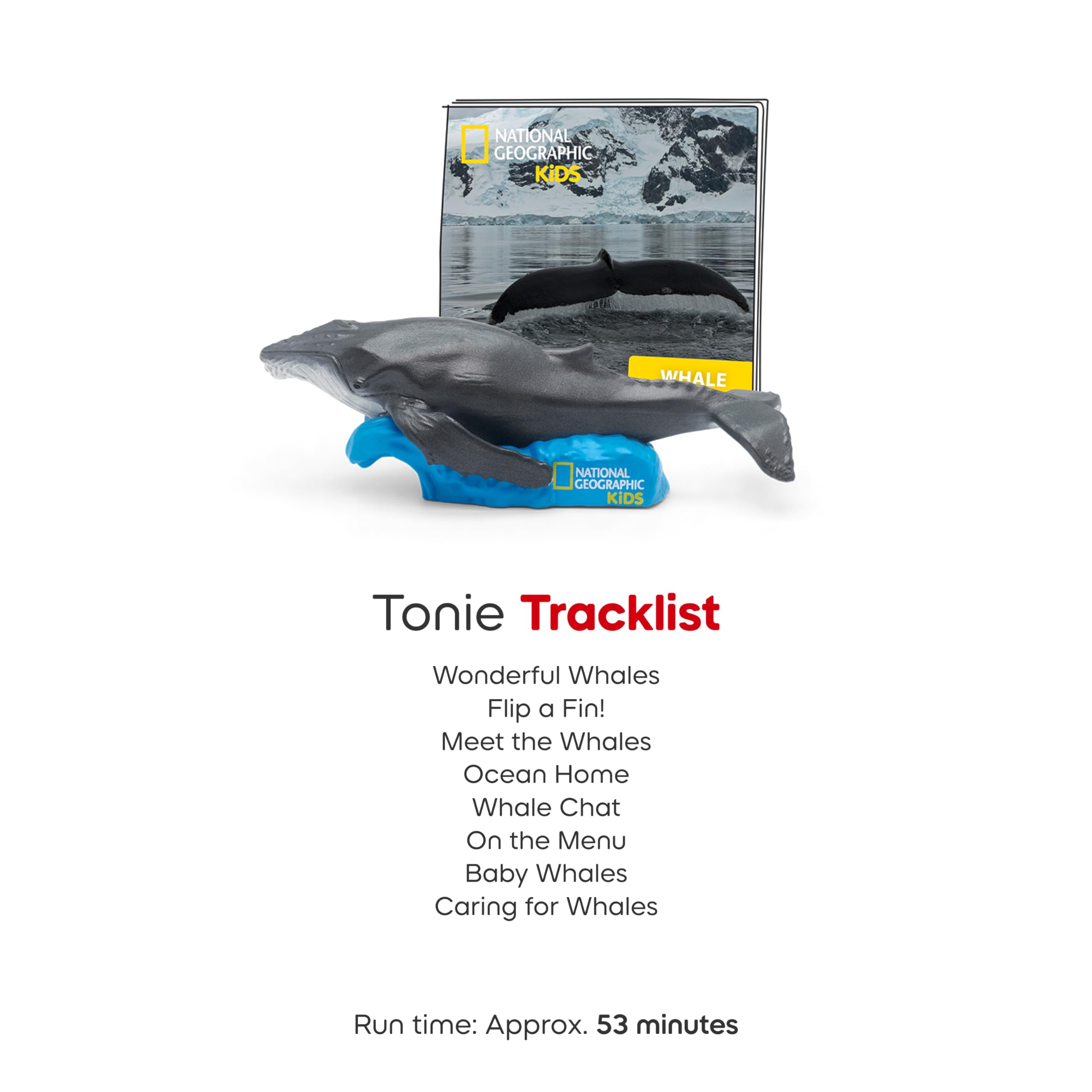 National Geographic Kids Whale Tonies includes eight stories totaling about forty-five minutes.