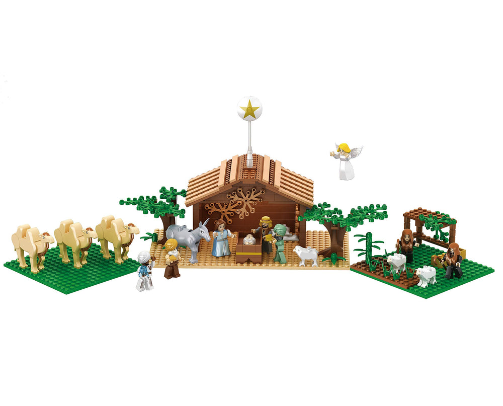 Nativity Bricks Stable base offers sturdy Christmas centerpiece