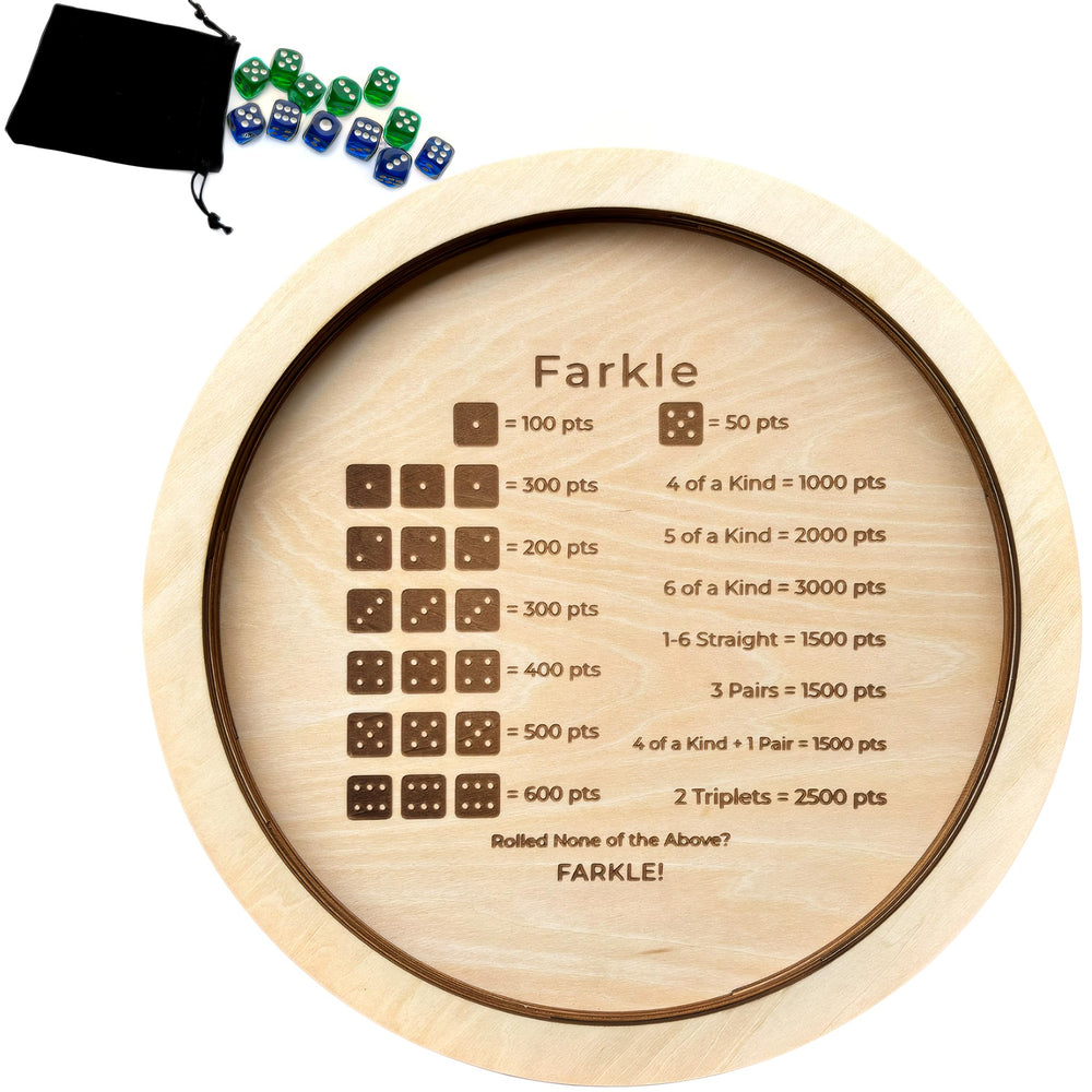 NatldGs Farkle dice tray top view for organized gameplay and quick setup.