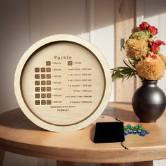NatldGs Farkle dice tray in use during a competitive round with quick dice tosses.
