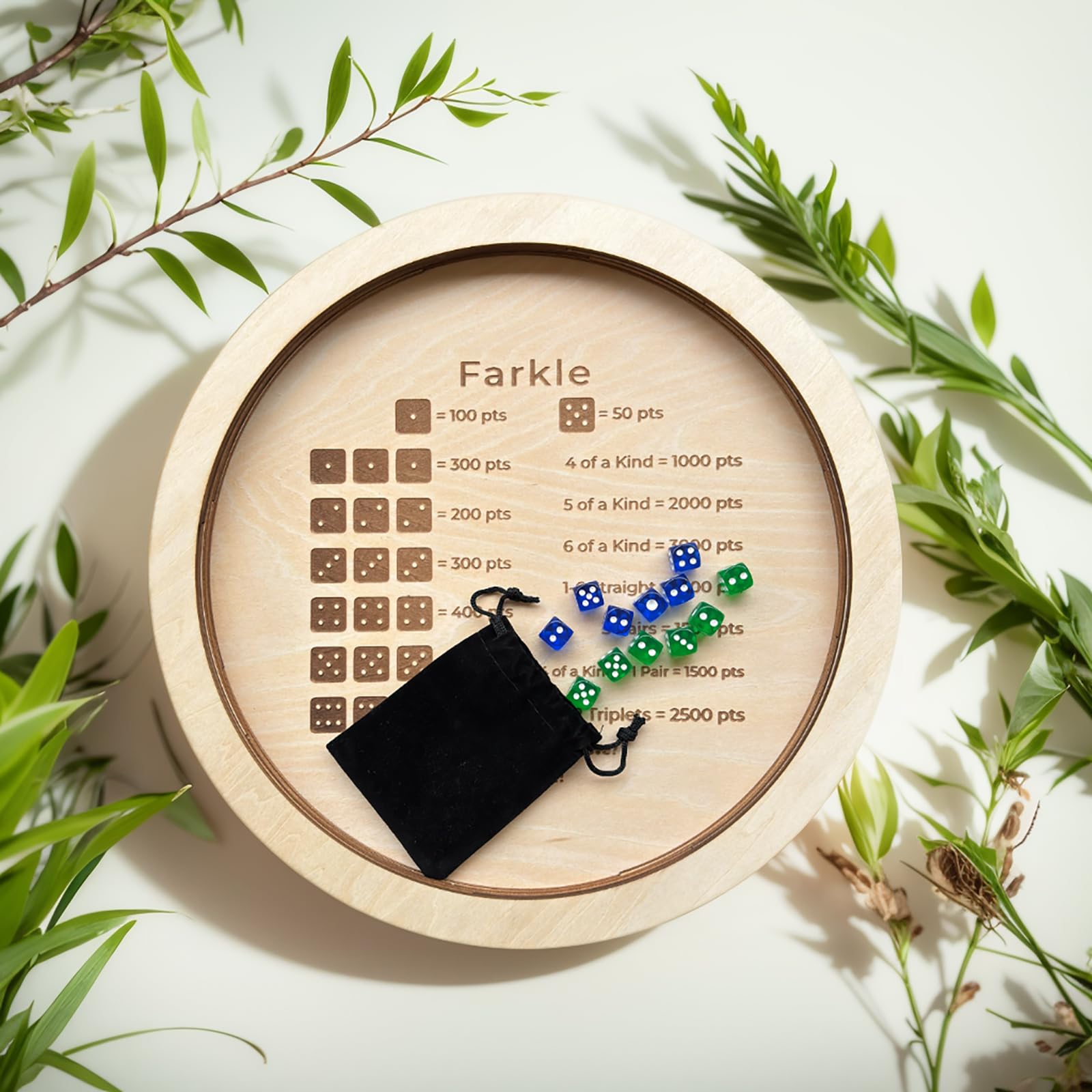 NatldGs Farkle dice tray with storage bag keeps dice organized.