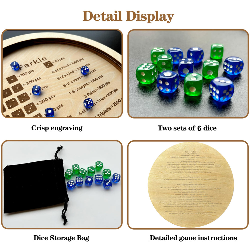 NatldGs Farkle dice tray with two-color dice for quick differentiation.