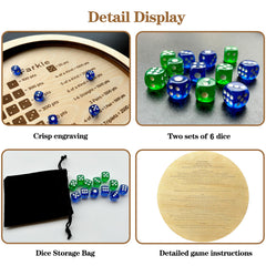 NatldGs Farkle dice tray with two-color dice for quick differentiation.