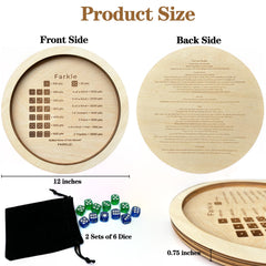 NatldGs Farkle dice tray wood grain finish evokes classic family gaming.
