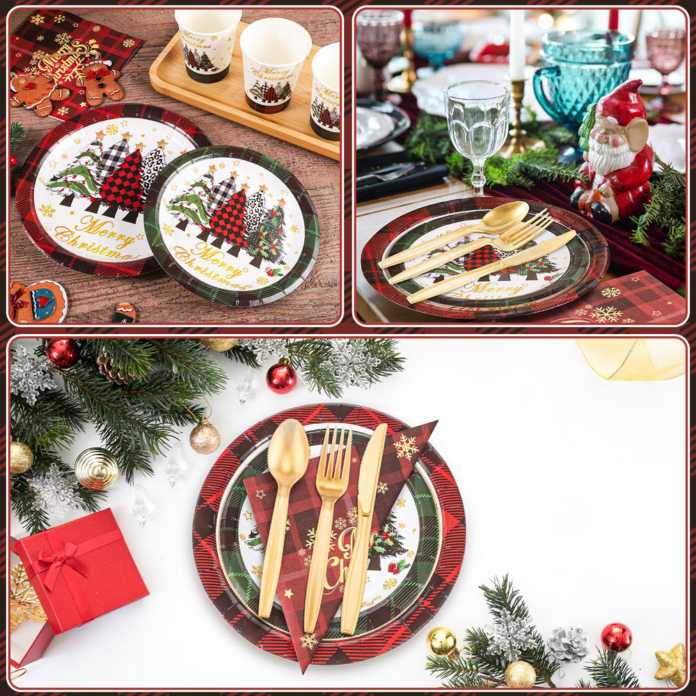 NatNarr napkins with buffalo plaid offer soft, absorbent practicality for spills.