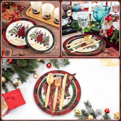 NatNarr napkins with buffalo plaid offer soft, absorbent practicality for spills.