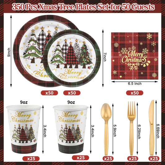 NatNarr red buffalo plaid 9-inch plates add festive color to desserts and appetizers.
