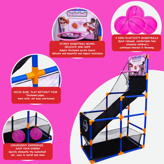 Nattork Arcade Basketball Balls included ready for immediate indoor sessions