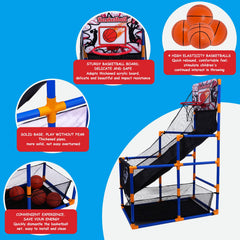 Nattork basketball set includes 4 mini balls and a pump for quick setup.