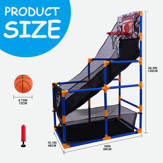 Nattork arcade basketball base provides stability to prevent tipping.