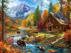 Nattork Bear Village puzzle with poster for easy assembly reference.