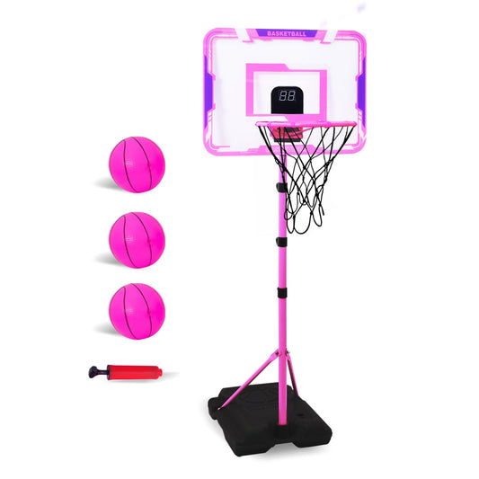 Nattork kids basketball hoop with adjustable height for growing players.