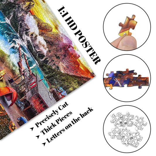 Nattork 2000-piece puzzle poster included for planning and display.