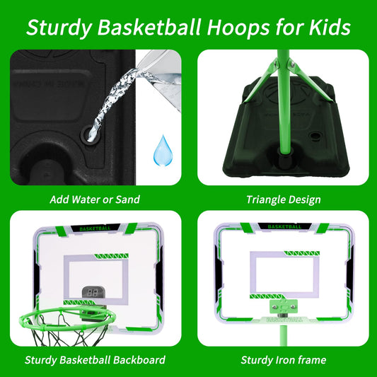 Nattork stable triangular base design keeps the hoop steady during slam dunks