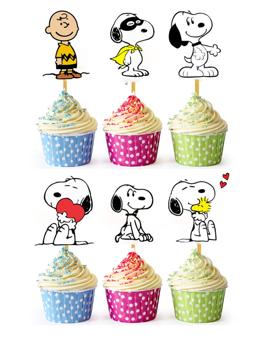 Natural Behaviour dog cupcake topper set of 6 for quick party decor.