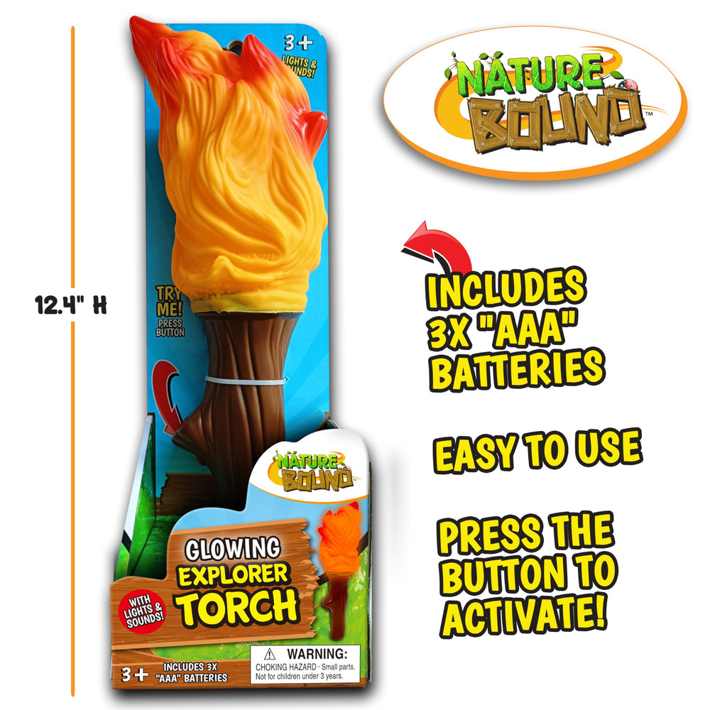Nature Bound Explorer Torch flicker and sounds deliver immersive nature-themed play.