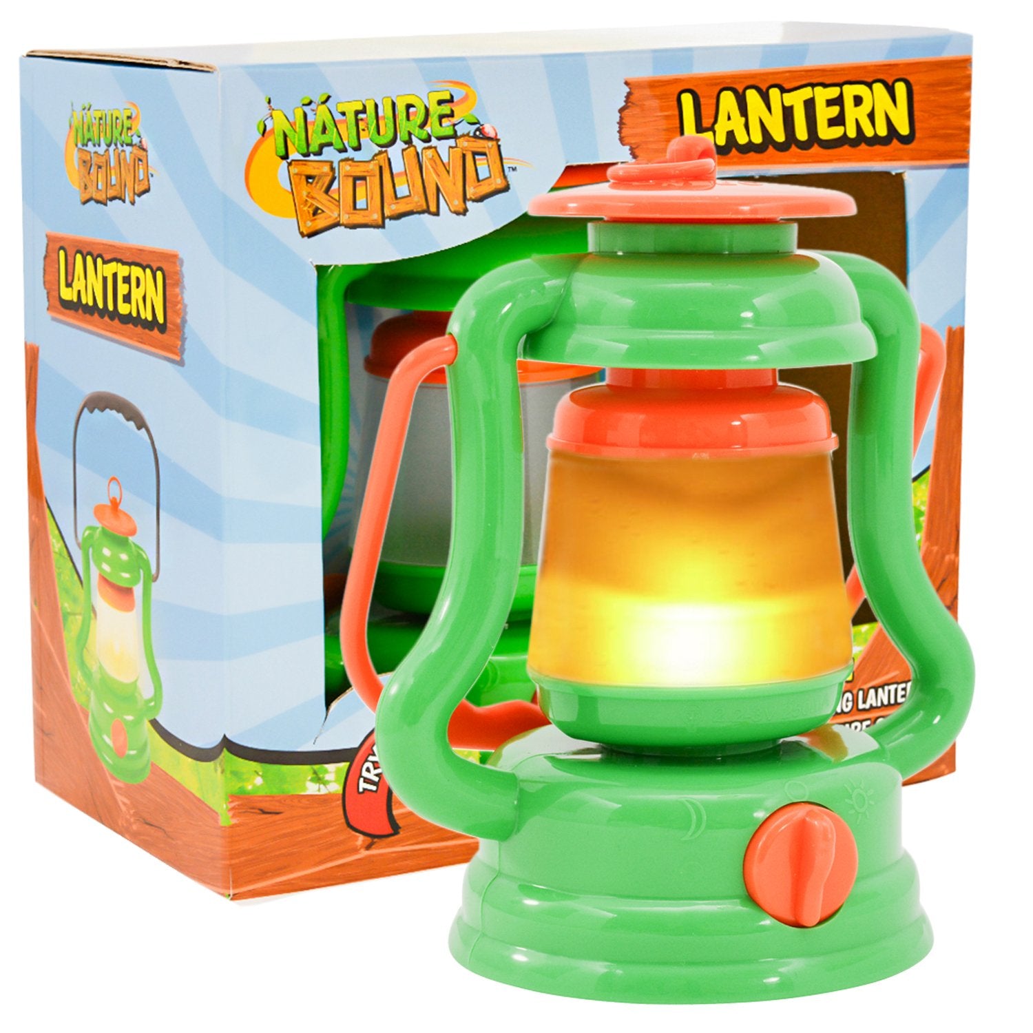 Nature Bound lantern with soft glow for cozy indoor play.