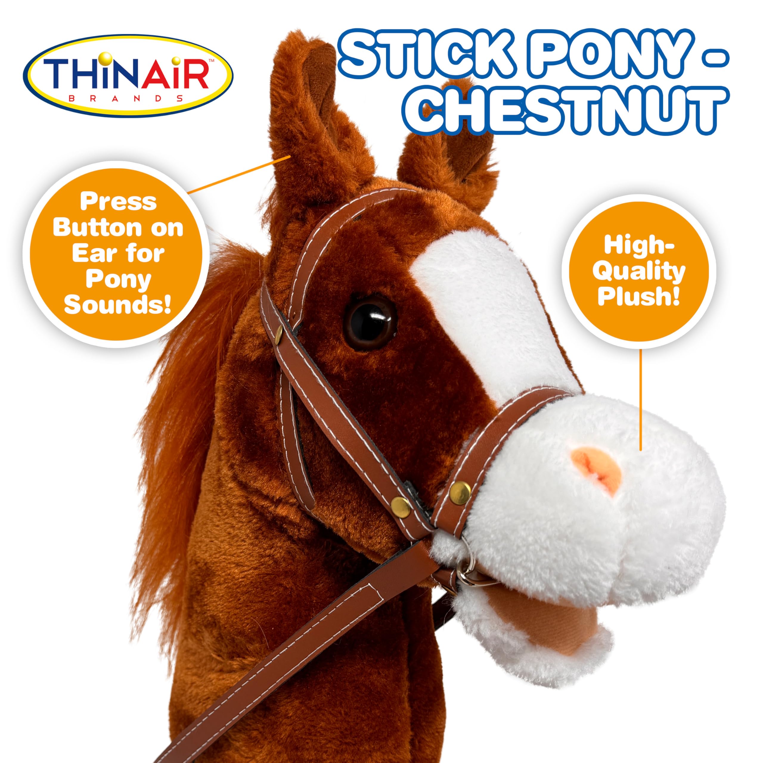 Nature Bound plush hobby horse wood stick for durable active play