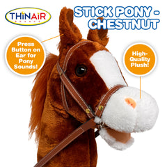 Nature Bound plush hobby horse wood stick for durable active play