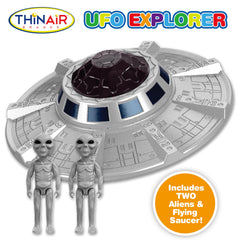 Nature Bound UFO Spaceship toy side view with two aliens for imaginative adventures.