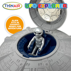Nature Bound UFO Spaceship toy top view showing 1:18 scale for pretend missions.