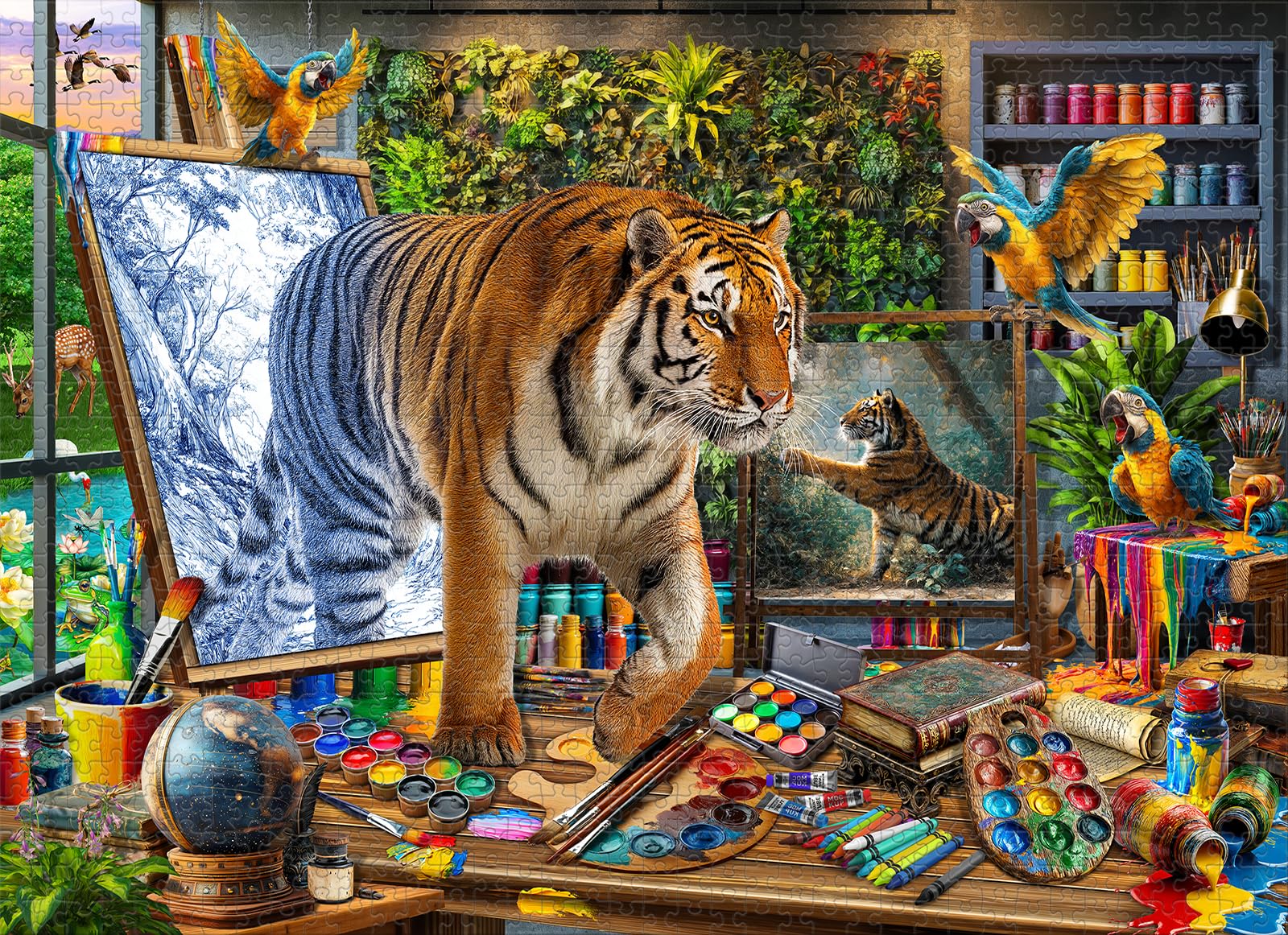 Naturelish puzzle measures 26.65 by 19.25 inches for generous play.