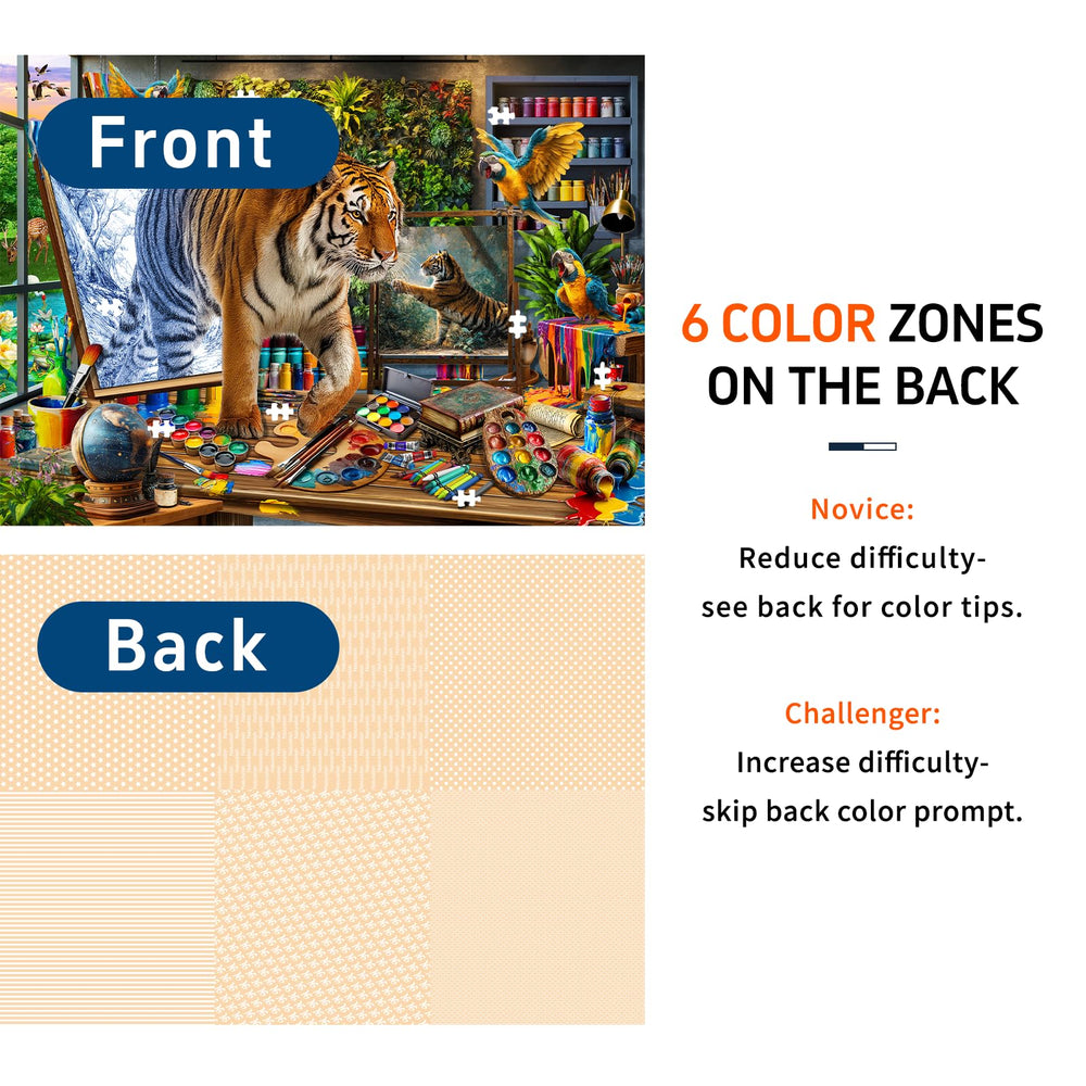 Naturelish 1000-piece puzzle surface shows matte embossed texture reducing glare.