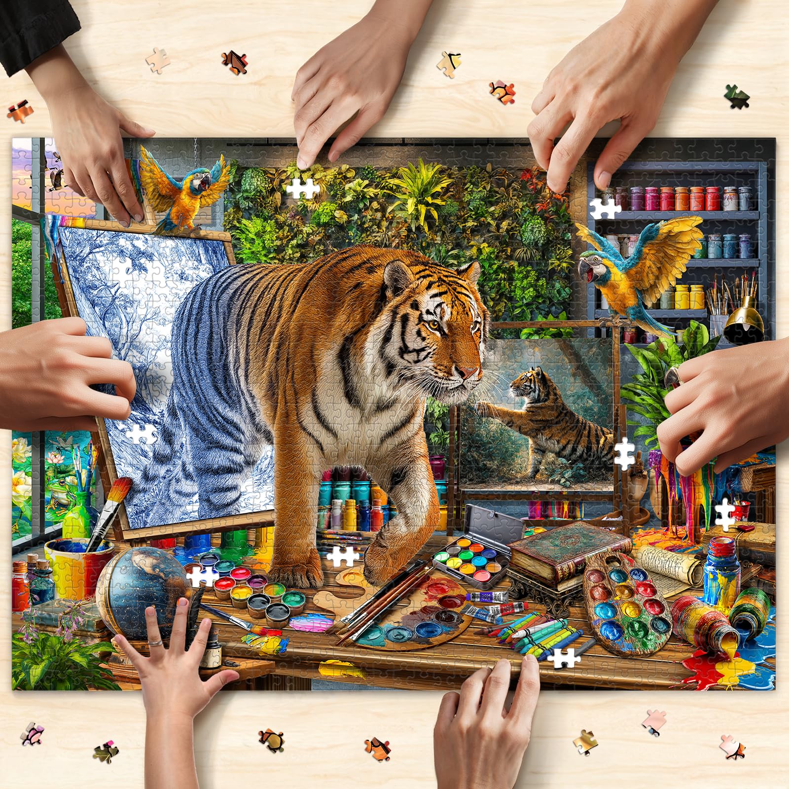 Naturelish puzzle uses sturdy cardboard for a satisfying snap-fit connection.
