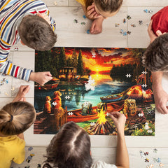 Naturelish relaxing evenings puzzle, perfect centerpiece for shelves or coffee table decor.