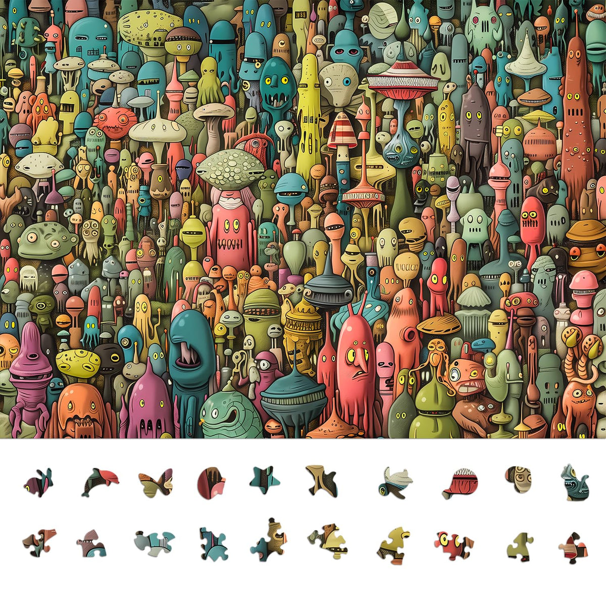 Naturelish Dense Monster Puzzle 1000 pieces box front, ideal for family game night