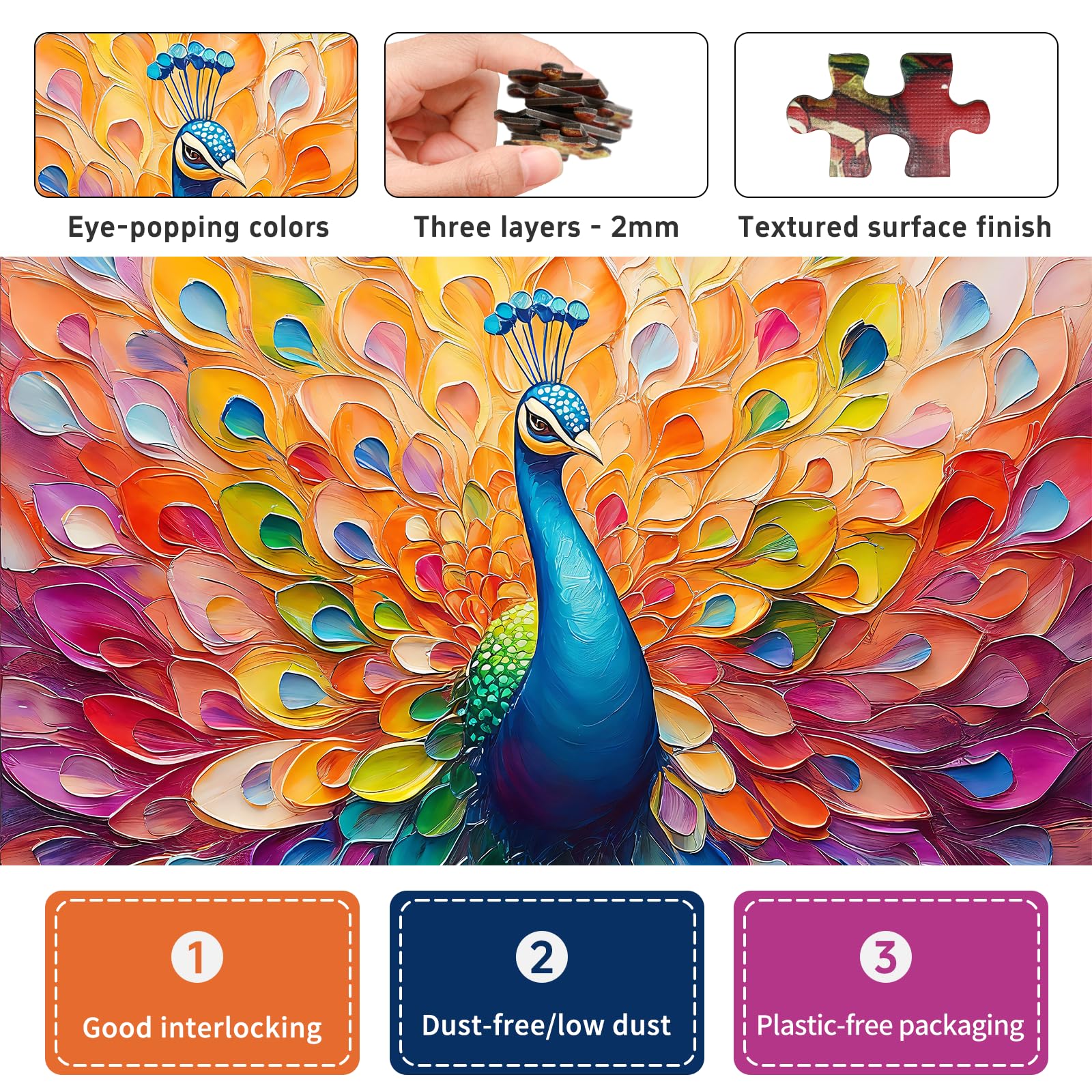 Naturelish Difficult Puzzles back color guide helps sorting and faster assembly