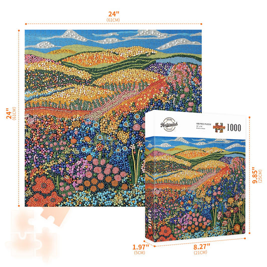 Naturelish Flowers Pixel Puzzle close-up of pieces enhances focus during solo play.