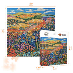 Naturelish Flowers Pixel Puzzle close-up of pieces enhances focus during solo play.