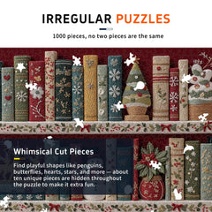 Naturelish Holiday Puzzle matte embossed surface reduces glare for comfortable viewing.