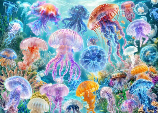 Naturelish jellyfish puzzle showcases a vibrant undersea dance for focused relaxation