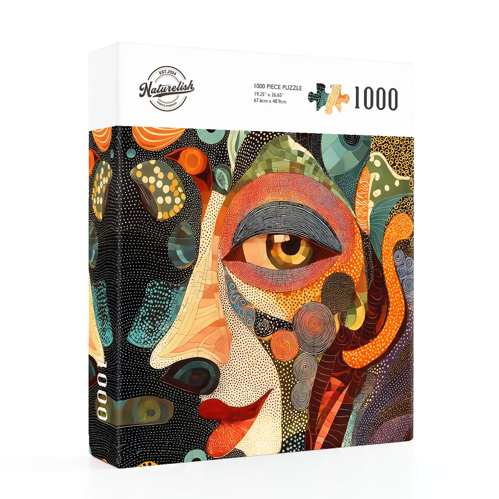 Naturelish Mysterious Face puzzle interlocking pieces show precision fit.