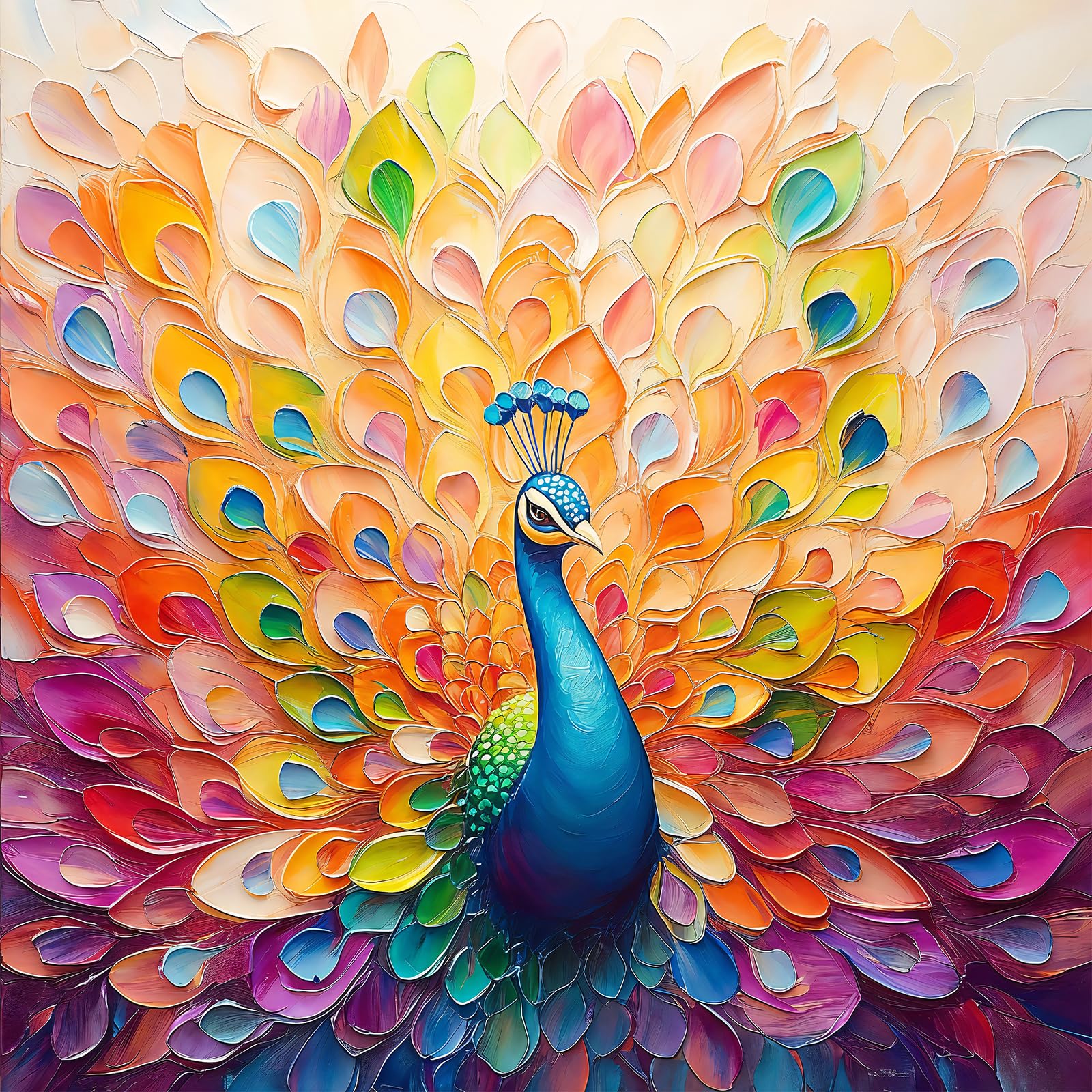 Naturelish Peacock Artwork puzzle cover for mindful relaxation with vibrant colors
