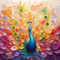 Naturelish Peacock Artwork puzzle cover for mindful relaxation with vibrant colors
