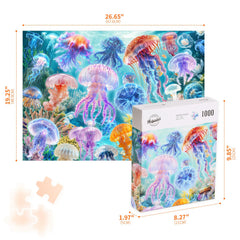 Naturelish jellyfish puzzle includes a reference poster for easy checking and display-ready artwork