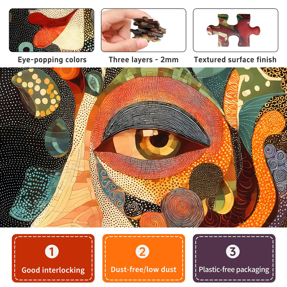 Naturelish Mysterious Face puzzle size 26.6 by 19.2 inches ready to assemble.