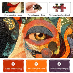 Naturelish Mysterious Face puzzle size 26.6 by 19.2 inches ready to assemble.