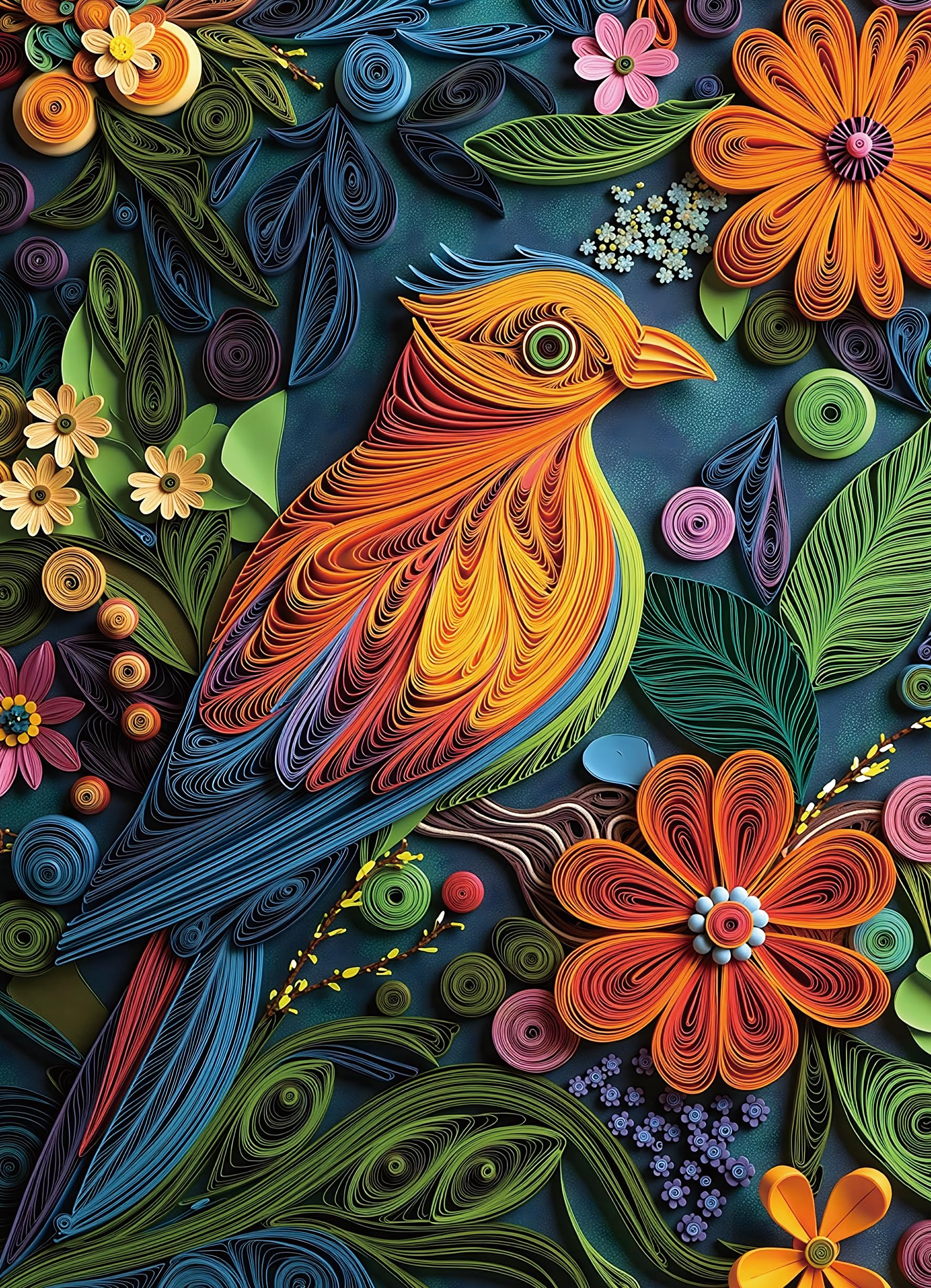 Naturelish Quilling Bird Puzzle 1000 pieces offers relaxing, colorful artwork for mindful downtime.
