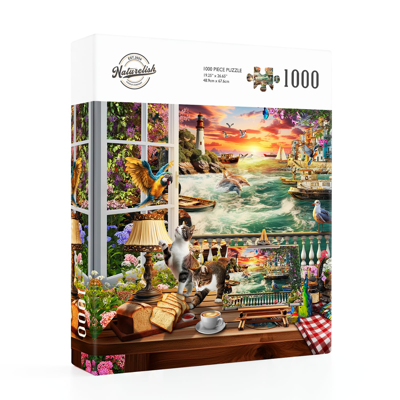Naturelish Seaview Window Puzzle backside guide helps beginners sort confidently.