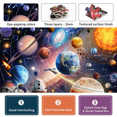 Naturelish Space Explorer puzzle color coded back pieces help beginners start confidently.