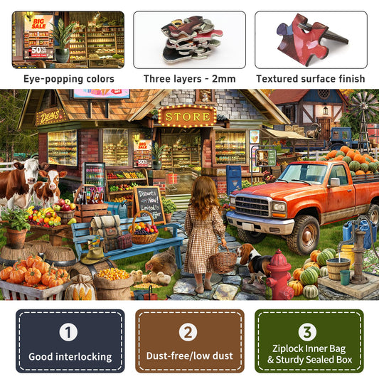 Naturelish 1000-piece puzzle interlocking pieces for precise, smooth assembly