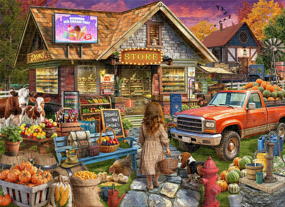 Unboxed Naturelish Town Store puzzle showing rich imagery and packaging
