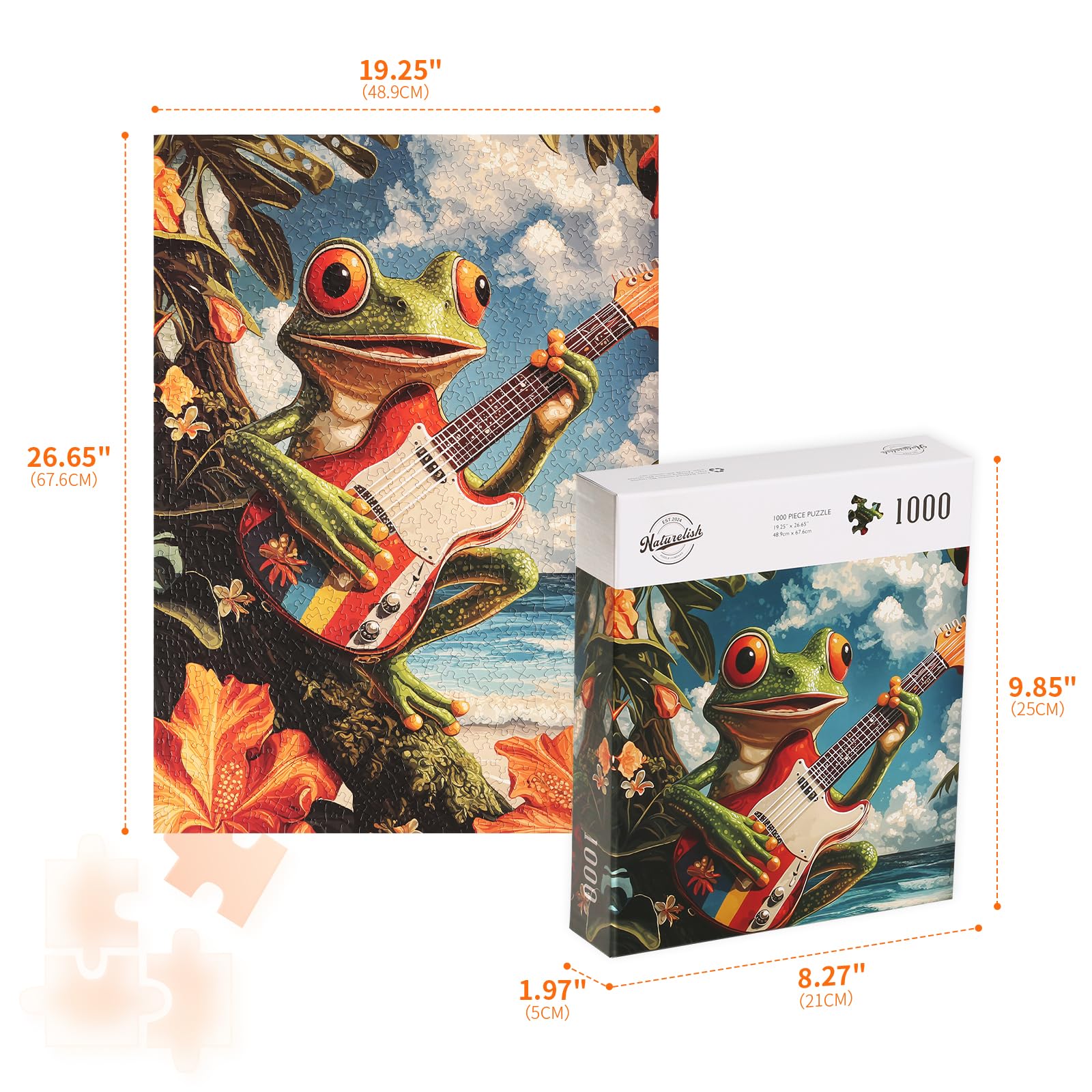 Naturelish tropical seaside puzzle scene with colorful art for relaxing solo or shared activity